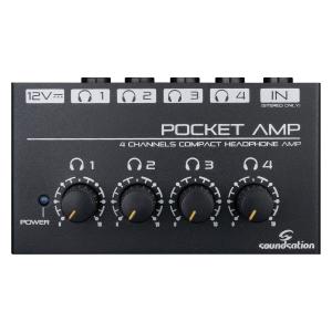 SOUNDSATION POCKET-AMP Mini amplificatore per cuffie a 4 canali con alimentatore
