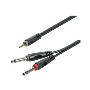 CAVO ADATTATORE JACK DA 3,5 MM MASCHIO STEREO - JACK 2X6,3 MM MASCHIO MONO / 3MT