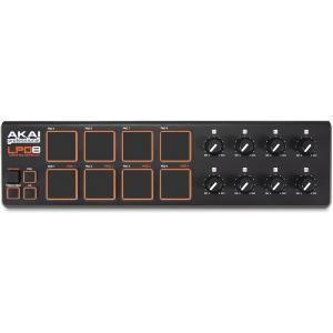 AKAI Pad Controller LPD8 USB MIDI Portatile con 8 Pad Retroilluminati