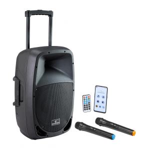 SISTEMA PA PORTATILE DA 12" CON APP GO-SOUND AIR, 2 RADIOMICROFONI VHF, TROLLEY E BATTERIA